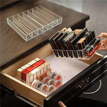 2X Ögonskuggspalettorganisator- 7-Sektionsdelad Makeup AkrylpalettorganisatorhåLlare för Vanity Cosmetics Makeup