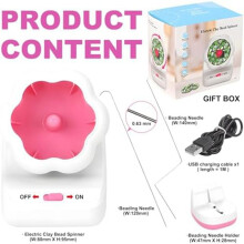 Electric Clay Bead Spinner, Automatic Bead Spinner for Jewelry Making with 2 Beading Needles for DIY Crafts