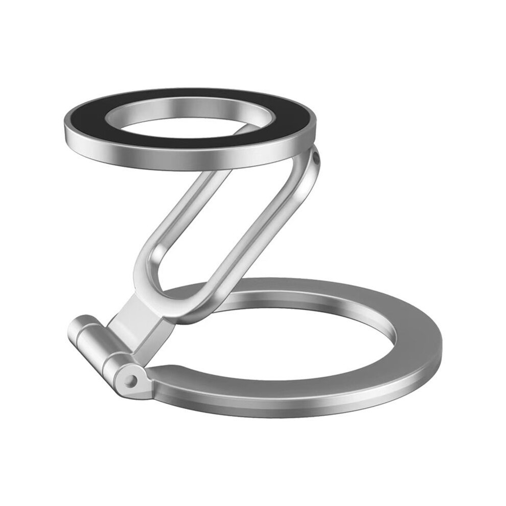 Double-Sided Phone Holde Foldable 360 Rotating Stand With Strong Magnet & Finger Grip Suppor Silver 4712203226656