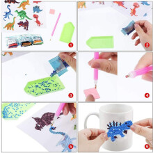 3X Children's 5D Diamond Painting Pictures Set, DIY Animals Diamond Painting Sticker Kit, Crystal Art for Children