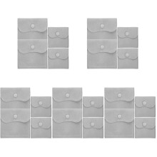 50Pcs Decorative Grey Jewelry Bags with Snap Button for Travel