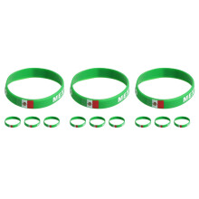 12Pcs Adjustable Silicone Flag Bracelets Country Wristbands for Sports