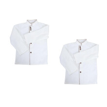 2Stk Unisex Küchenjacke Weiß Ölresistent Langarm Für Profiköche