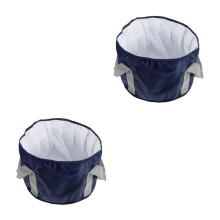 2Pcs Multi-Use Portable Folding Foot Basin Blue for Home and Travel