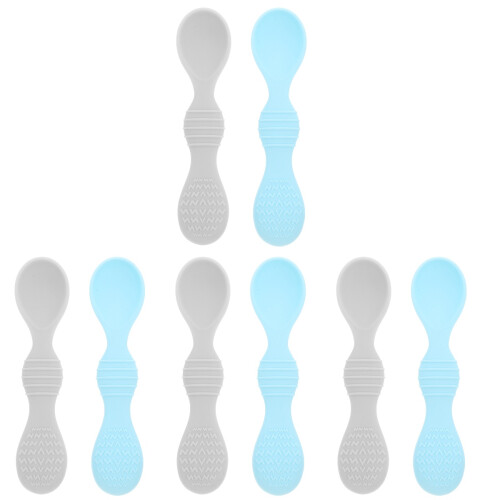 8Pièces Cuillères Bébé Silicone Pour Repas Entraînement