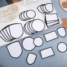 60 Pieces Sublimation Iron- Patches Fabric, 5 Shapes Sublimation Blanks Patches Repair Patches for DIY Crafts, Hats