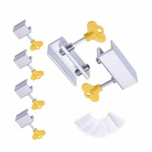 Easy Install Window Security Lock For Sliding Windows Aluminum Alloy Security Locks With Keys Adjustable Sliding Window Stops With Protective Gaskets 2