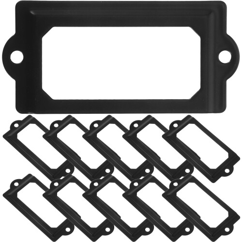 2Sets Black Metal Label Holders for Drawer File Box Home Use 1