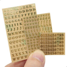 18 Sheets Small 0.12 Inch Alphabet Number Stickers Glitter Alloy Self Adhesive Letters Stickers Gold/Silver (3mm)