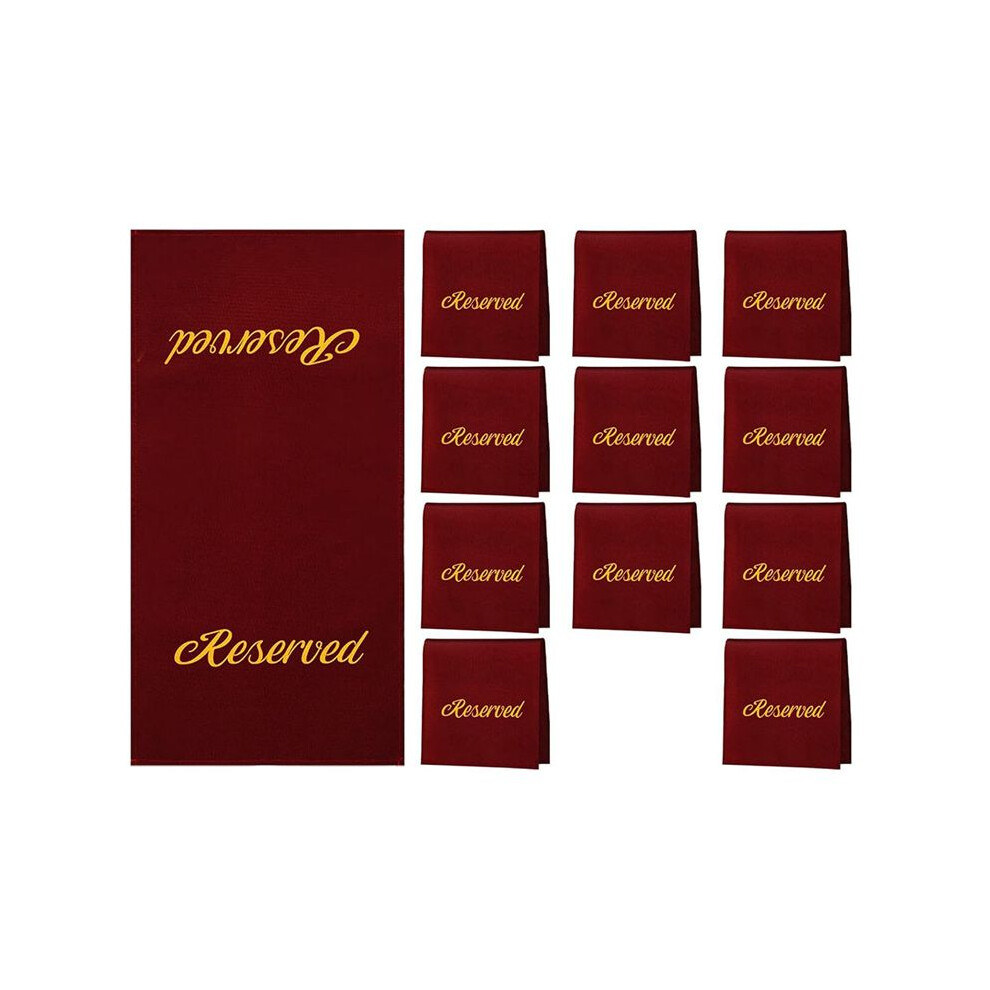 12 Pieces Reserved Seating Signs for Chairs 22 Inch Reserved Signs for Church Pews Cloth Placeholder for Restaurant B