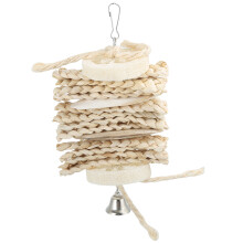 Bird Chew Toy Hanging Corn Husk Loofah for Lovebirds 8.7x4.9in