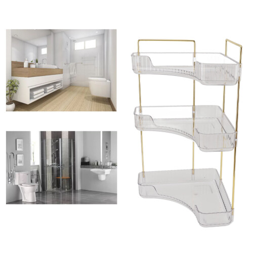 Kosmetik-Organizer Eckregal Transparent 3 Ablagen 1