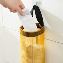 Home Grocery Bag Holder Wall Mount Plastic Bag Holder Dispenser Hanging Storage Trash Garbage Bags Black