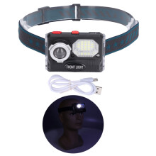 6Lighting Modes LED Rechargeable Headlamp Waterproof Outdoor Headlight Smart Sensor Control Adjustable Tilt Angle High Brightness Pure Color