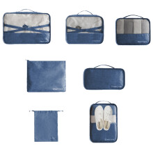 Space Saving Packing Cubes For Travel Organizers, Waterproof Fabric Compression Luggage Insert Set With Laundry Bag And Toiletry Bag, Versatile