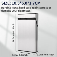 Nya Ultratunna Modepipor Kreativ Personlighet Cigarettfodral Smal Metall CigarettlåDa Presentask CigaretthåLlare för Kvinnor (Silver)