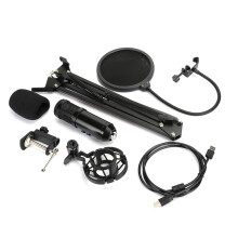 Dynamic USB Microphone With Gain Knob, Work Efficiency Optimized Plug And Play Mic For Streaming Gaming Voice Over, Fast Connectivity Full Width