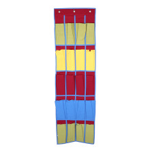 Sturdy Material Shoe Storage Bag Over The Door Canvas Fabric Organizer Large Capacity Pocket Design With Metal Hooks Suitable For Bedroom Kids Room