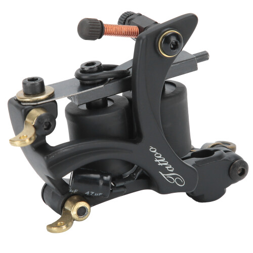 Iron Frame Tattoo Machine Smooth Lines Micro Adjustment Low Noise Stable Structure with High Flexible Spring for Durable Metal Use