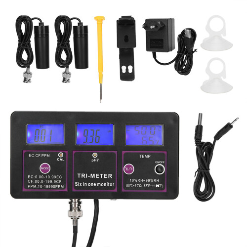 Remote Control Tester Integrated Water Quality Tester With Real Time Data Reception Triple Display Auto Temperature Compensation Wall Mountable High