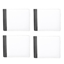 4 St Sublimation Wallet Blank för Men Pu Heat Transfer GöR-Det-SjäLv BankkortshåLlare Bifold-PlåNbok FöR Back School-Presenter