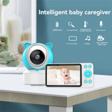 Babyphone, 5-Zoll-IPS-HD-Bildschirmanzeige, Tuya-Fernbedienung, Zwei-Wege-Gegensprechanlage, Innenüberwachungskamera für Babys