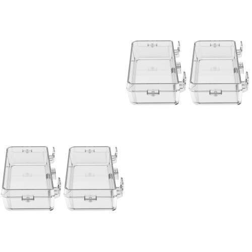 4Stk Durchsichtige Echsen Futterteller Mit Saugnapf, Robust Und Sicher 1