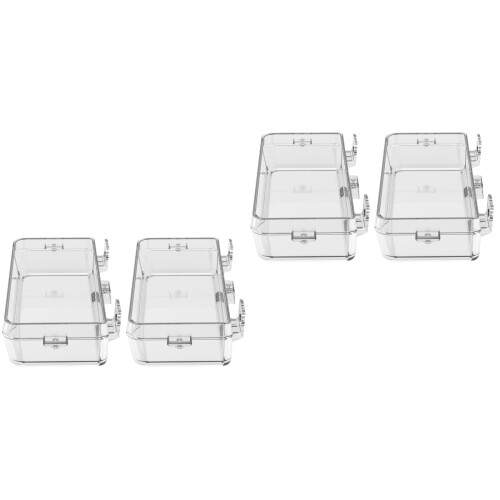4Stk Durchsichtige Echsen Futterteller Mit Saugnapf, Robust Und Sicher 2