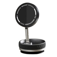 Support Magnétique Pliable pour Téléphone Portable, Rotation à 360 Degrés, Ventouse, pour Voiture, Navigation, Noir
