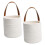 2pcs Wall Mounted Baskets Wicker Storage Baskets Cotton Fabric Hanging for Flower Home Decor 7