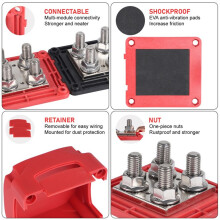 Voor Auto RV Marine Truck Boot Heavy Duty 400A 48V Bus Bar Tin Plated Koper Stroomverdeelblok Grond Busbar Box B