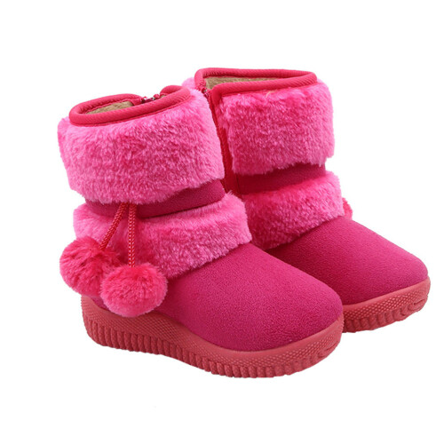 2Paires Bottines Hiver Bébé Rosées Douces Bottes Chaudes Pré- 2