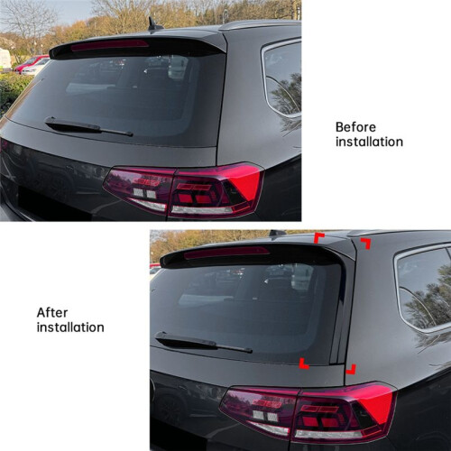 Car Rear Window Side Spoiler Canards Splitter for   B8 B8.5 Rear Windshield Side Wing Trim Sticker Bright Black 2