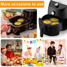 3 Moules à Œufs pour Friteuse à Air, en Silicone, Antiadhésifs, pour Pocher les Œufs, pour Micro-Ondes, Gris