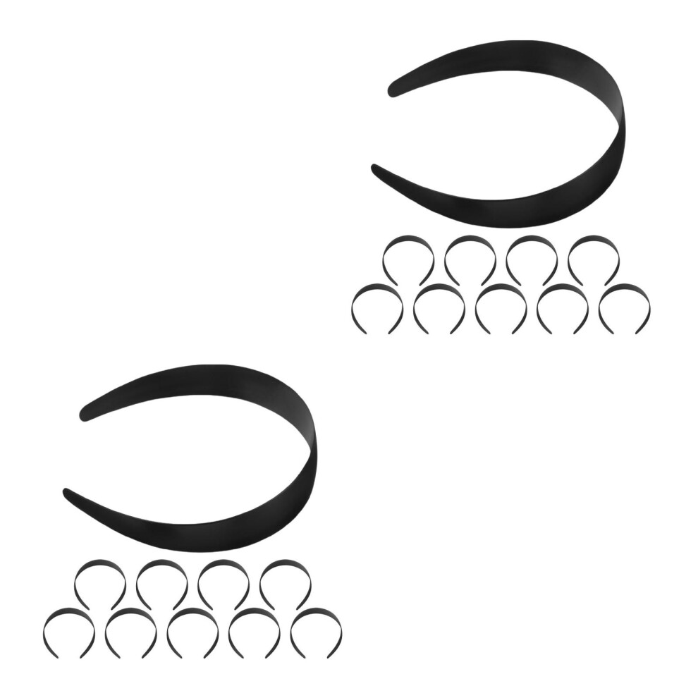 20Stk Schwarzes Breites Haarband Aus Kunststoff Für DIY Und Party
