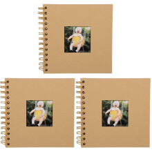 3Stk Mini Fotoalbum Khaki Aus Papier Mit Metallring Ideal Geschenk