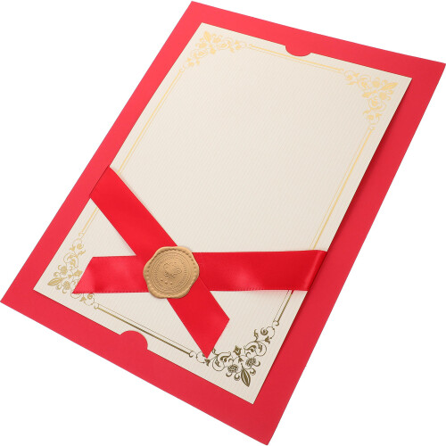 2Pièces Protège-Documents Rouge En Pour Diplômes Et Récompenses 1