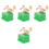 4Ensembles Porte-Cure-Dents Ménage Vert Forme 7