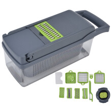 Easy Clean Kitchen Gadget, Multifunctional Vegetable Chopper With Drain Basket, Space-Saving Storage For Efficient Meal Preparation