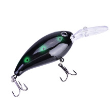 Crankbait Lure for Bass Fishing Holographic Foil Natural Shaped Fish Premium Hooks Floating Fish Attracting Rattles Lifelike Eyes
