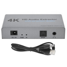 4K Ultra HD HDMI Audio Extractor Optical Output High Resolution Low Energy Consumption Plug And Play HDMI Splitter With Audio Extraction