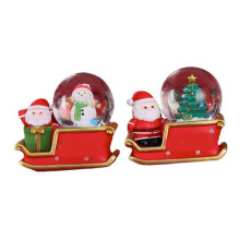 Resin Santa-Schlitten-Globus-Ornament mit Licht, 150 g Tischdekoration für Weihnachten