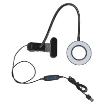 Compact Eye Protection Clip Lamp, 360Degree Rotatable Reading Light with USB Power & Flexible Gooseneck - Ideal for Desk Bedhead Makeup Craft