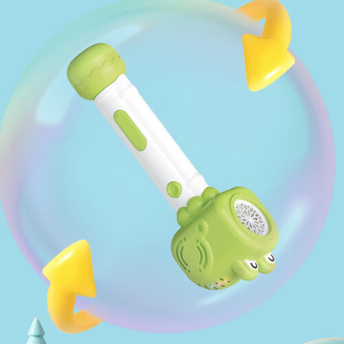 Cute Electric Handheld Bubble Blower for Kids, Green, Plastic 2