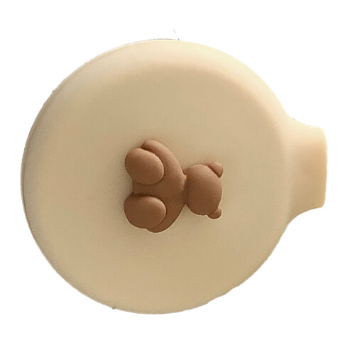 Beige ABS Folding Cushion Comb with Mirror, Round