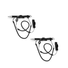 4Pcs Black Elastic Retractable Pen Leash with Silicone Ring for Stylus