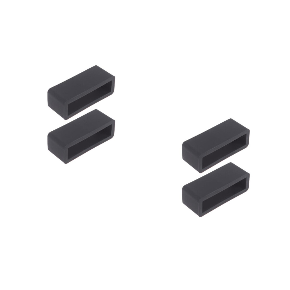 4Pcs Silicone Watch Band Loops For Easy Wristwatch Replacement Black 3713122709696