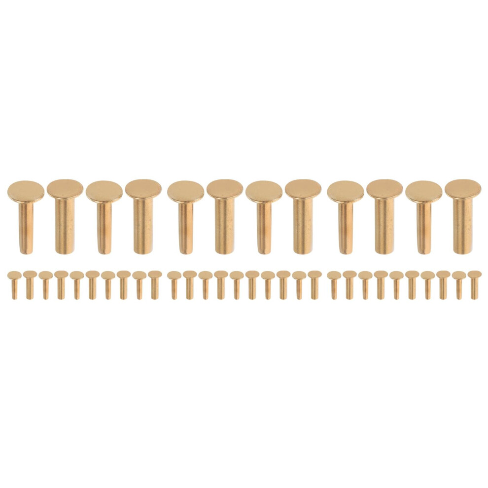42Pairs Golden Copper Rivets For Handles Secure Diy Fixing 3713122709375
