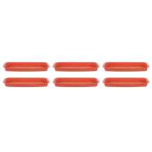 6Pcs Rectangular Plastic Plant Drip Trays Dark Red Durable Saucer