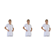 3Pcs White Breathable Doctor Nurse Working Shirts Short Sleeve Uniform